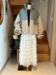 シープスキン バイカラー ダウン アウター ザラ