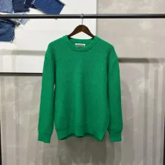 (100) SUARE(スアレ) カジュアル ベーシック グリーン ラウンド ニット