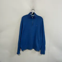 トミーヒルフィガー メンズ ニット ハーフジップアップ L