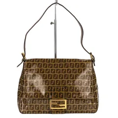 美品 FENDI フェンディ ズッキーノ PVC マンマバケット ハンドバッグ 2384 26325 018 ブラウン レディース 古着 中古 USED