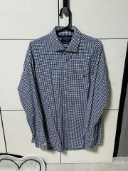 ポロラルフローレン ネイビー ギンガムチェック シャツ L