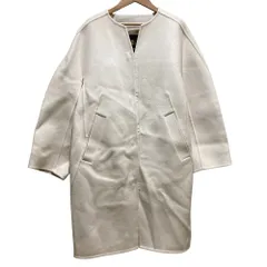 美品 Drawer ドゥロワー ウールビーバーケヌキスリットノーカラーコート サイズ36 アイボリー レディース 古着 中古 USEDのサムネイル
