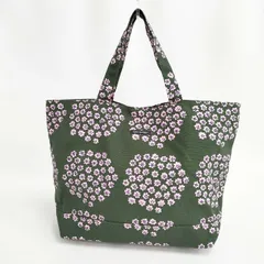 marimekko プケッティ 大容量 Puketti トートバッグ カーキ ピンク レディース マリメッコ【中古】6-0312G∞