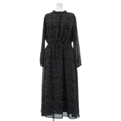 ショコラフィネローブ chocol raffine robe ワンピース ロング F 紺 ネイビー ドット柄 長袖 /GP ■GY60