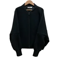美品 JIL SANDER ジルサンダー ドルマン ニットスリーブ ジップアップ メルトンジャケット JSPL420011 SIZE36 ブラック レディース 古着 中古 USEDのサムネイル