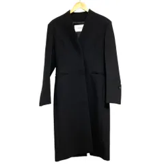 美品 23AW Salvatore Ferragamo サルヴァトーレフェラガモ ウール ノーカラーロングコート サイズ42 ブラック レディース 古着 中古 USEDのサムネイル