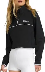ウィルソン レディース アウター パーカー・スウェット Wilson Womens Davenport Woven 14 Zipop Over Black ブラックのサムネイル
