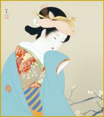 超美品！精密複製画 金箔 着物美人 アクリル画 絵画 - メルカリ