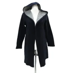 イング INGNI カーディガン ロング丈 M 紺 ネイビー フード付き 前開き /HO61 ■GY63