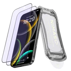 【数量限定】16 16 アイフォン 2枚セット プロ（6.3インチ）対応 ガイド枠付き 指紋防止 貼付け簡単 自動除塵 フィルム 強化ガラス 目の疲れ軽減 黒縁あり 全面保護ガラスフィルム 用 DSP24G1412 Pro iPhone ブルーライトカット N