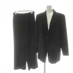 シャミー chamois スーツ ジャケット 9 パンツ 11 黒 ブラック ストライプ柄 テーラードカラー 長袖 セットアップ /PP ■GY61