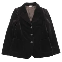 美品 MIUMIU ミュウミュウ ベロアジャケット 3ボタン アウター レディース コットン ブラウン 42 00’s オールド