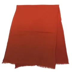 HERMES エルメス フリンジ大判ストール グラデーション 小物 レディース カシミヤ100% オレンジのサムネイル