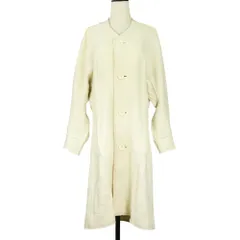 美品 23AW ISSEY MIYAKE イッセイミヤケ ドルマンスリーブ ノーカラーロングコート IM33KA337 サイズ2 アイボリー レディース 古着 中古 USEDのサムネイル