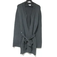 美品 DRIES VAN NOTEN ドリスヴァンノッテン ベルテッド ニット ガウンコート カーディガン Sサイズ チャコールグレー メンズ 古着 中古 USEDのサムネイル