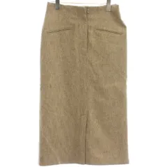 ナチュラルビューティーベーシック NATURAL BEAUTY BASIC タイトスカート ウール S ベージュ ミモレ丈 フロントスリット /GG ■GY60