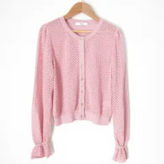 美品 Rene ルネ 25年商品 Knit Cardigan カーディガン ボレロ 6532100 36サイズ スモーキーピンク レディース 古着 中古 USED