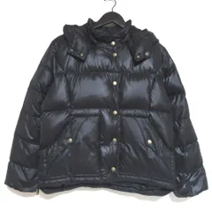 美品 23AW PINK HOUSE ピンクハウス ラバーネーム使い フーディー ダウンジャケット Mサイズ ブラック レディース 古着 中古 USED