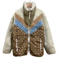 美品 COACH コーチ シェルパ シグネチャー ジャケット CE399 XSサイズ オフホワイト キャメル ブルー レディース 古着 中古 USEDのサムネイル