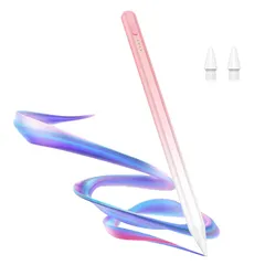 【新着商品】タブレット対応タッチペン 替え芯2本付き スタイラスペン スタイラスペン 学生や子供の書き込み 耐摩 軽量 Type-C急速充電 ペンシル 誤作動防止機能 描画デザインに最適 磁気吸着機能 傾き感知 iPad専用 2018年～2026年 (ピンク）