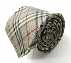 バーバリー ブランド ネクタイ シルク ノバチェック 高級 PO メンズ グレー BURBERRY 【中古】