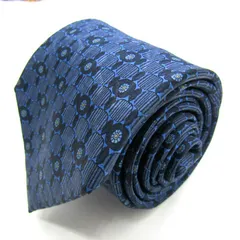 バーバリー ブランド ネクタイ 小紋柄 総柄 高級 PO メンズ ネイビー BURBERRY 【中古】