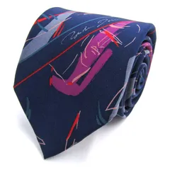 ユキトリイ ブランド ネクタイ シルク 多模様 ライン PO メンズ ネイビー YUKI TORII 【中古】のサムネイル