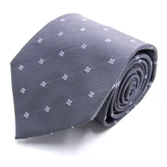 ジェイプレス ブランド ネクタイ シルク 小紋柄 総柄 ハンドメイド PO メンズ グレー J.PRESS 【中古】