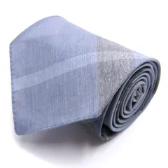 バーバリー ブランド ネクタイ シルク ノバチェック 高級 コットン PO メンズ ブルー BURBERRY 【中古】