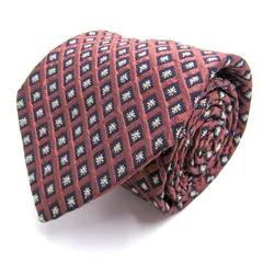 ダンヒル ブランド ネクタイ シルク 格子柄 小紋柄 総柄 PO メンズ ネイビー Dunhill 【中古】