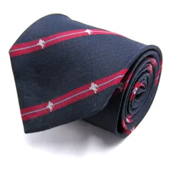 バーバリーズ ブランド ネクタイ ホースマーク ストライプ柄 小紋柄 シルク イングランド製 PO メンズ ネイビー Burberrys 【中古】