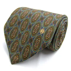 ダンヒル ブランド ネクタイ ロゴ 総柄 ドット 小紋柄 幾何学模様 シルク イタリア製 PO メンズ ネイビー Dunhill 【中古】