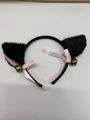 【N5-16】△ カチューシャ　猫耳カチューシャ　コスプレ　ブラックカラー