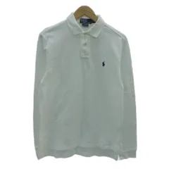 ポロ バイ ラルフローレン Polo by Ralph Lauren ポロシャツ ポロカラー 長袖 M オフホワイト ロゴ刺繍 /HO60 ■GY61