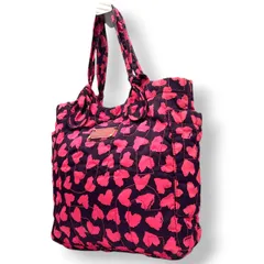 【良品】マークバイマークジェイコブス トートバッグ 肩掛け ナイロン キルティング ハート柄 総柄 パープル ピンク STANDARD SUPPLY A4収納可 軽量 大容量 マザーズバッグ ジム 通勤 通学 レディース 鞄 カバン s8