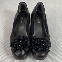 ヒルズアベニュー パンプス ウェーブソール ビジュー コサージュ ブラック 22.5㎝