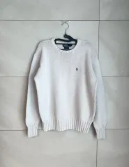 ポロ ラルフローレン アイボリー ニット セーター (L)