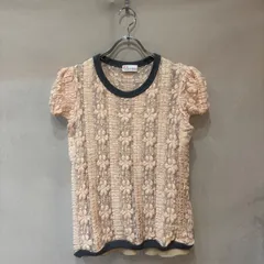 RED VALENTINO レッドヴァレンティノ 配色 レース ストレッチ カットソー 半袖 ピンク×グレー M レディース ディフュージョンライン USEDのサムネイル