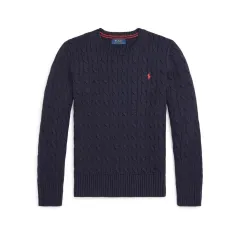 ポロ ケーブル ニット ネイビー (タグ付き新品)