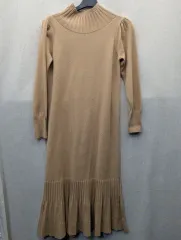 101 ニット Long ロング ONE PIECE ゴージ キャメル s