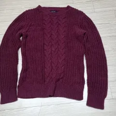 NAUTICA(ノーティカ) ケーブル ニット セーター バーガンディ (m)