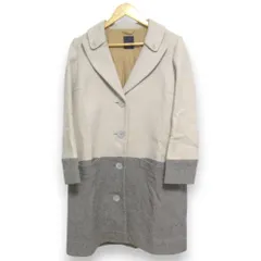 mina perhonen ミナペルホネン coast コースト リネンブレンド バイカラー チェスターコート ra6374 サイズ38 ベージュ×グレー レディース 古着 中古 USEDのサムネイル