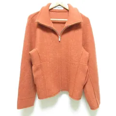 美品 22AW ISSEY MIYAKE イッセイミヤケ ZIP FRONT WOOL JACKET ダブルジップ ジャケット ブルゾン IM23K068 サイズ2 オレンジ レディース 古着 中古 USEDのサムネイル