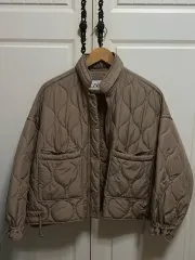 ザラ キルティング ダウン ジャケット ブラウン