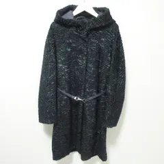 美品 S Max Mara エスマックスマーラ ベロア ジャガード ベルテッド フーディー コート 40 ネイビー レディース 古着 中古 USEDのサムネイル