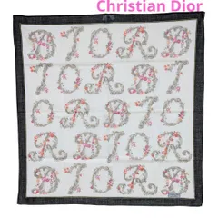 ★未使用★ Christian Dior ディオール ハンカチ 花文字 ロゴ