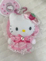 ハローキティ ラブリー フリル マスコット ロリータ ピンク