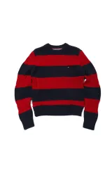 TOMMY HILFIGER ケーブル編み ボーダー柄 ニット women S