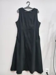 オーバーサイズ ピーチ起毛 バックスリット ロング丈ワンピース ブラック 77