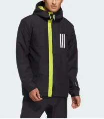 アディダス ブラック 3本線 フード 起毛 ウィンドブレーカー
